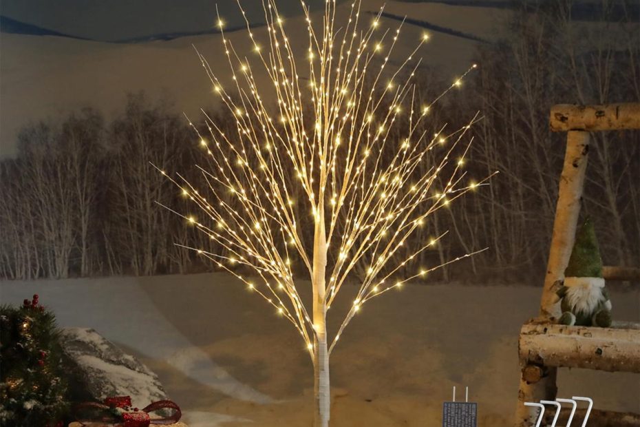 Amazon.Com: Ijg 5Ft Lighted Birch Tree 600 Led Warm White Fairy Lights, Led  Artificial Tree Lights, Light Up Tree For Indoor Outdoor Home Christmas  Festival Wedding Birthday Holiday Decoration : Home &